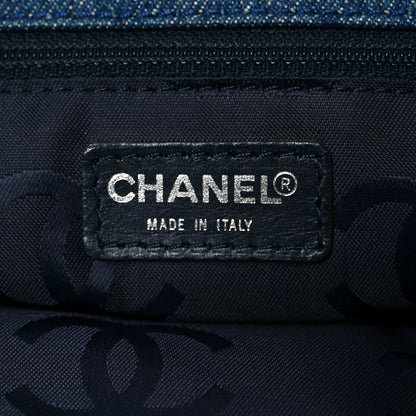 Chanel Denim Large CC Tote Dark Navy Blue 7 of 11