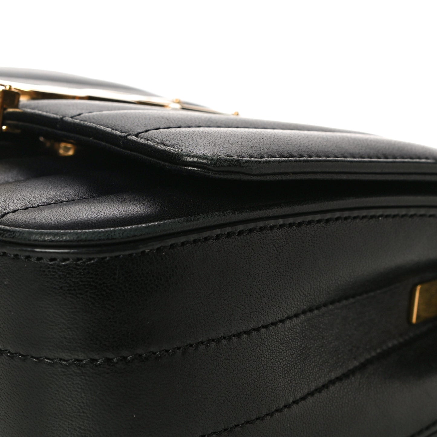 Lambskin Matelasse Monogram Small Vicky Chain Bag Black