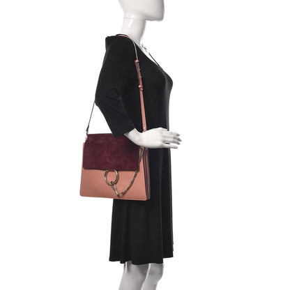 Chloe Calfskin Suede Medium Faye Shoulder Bag Misty Rose Dark Purple 2 of 9