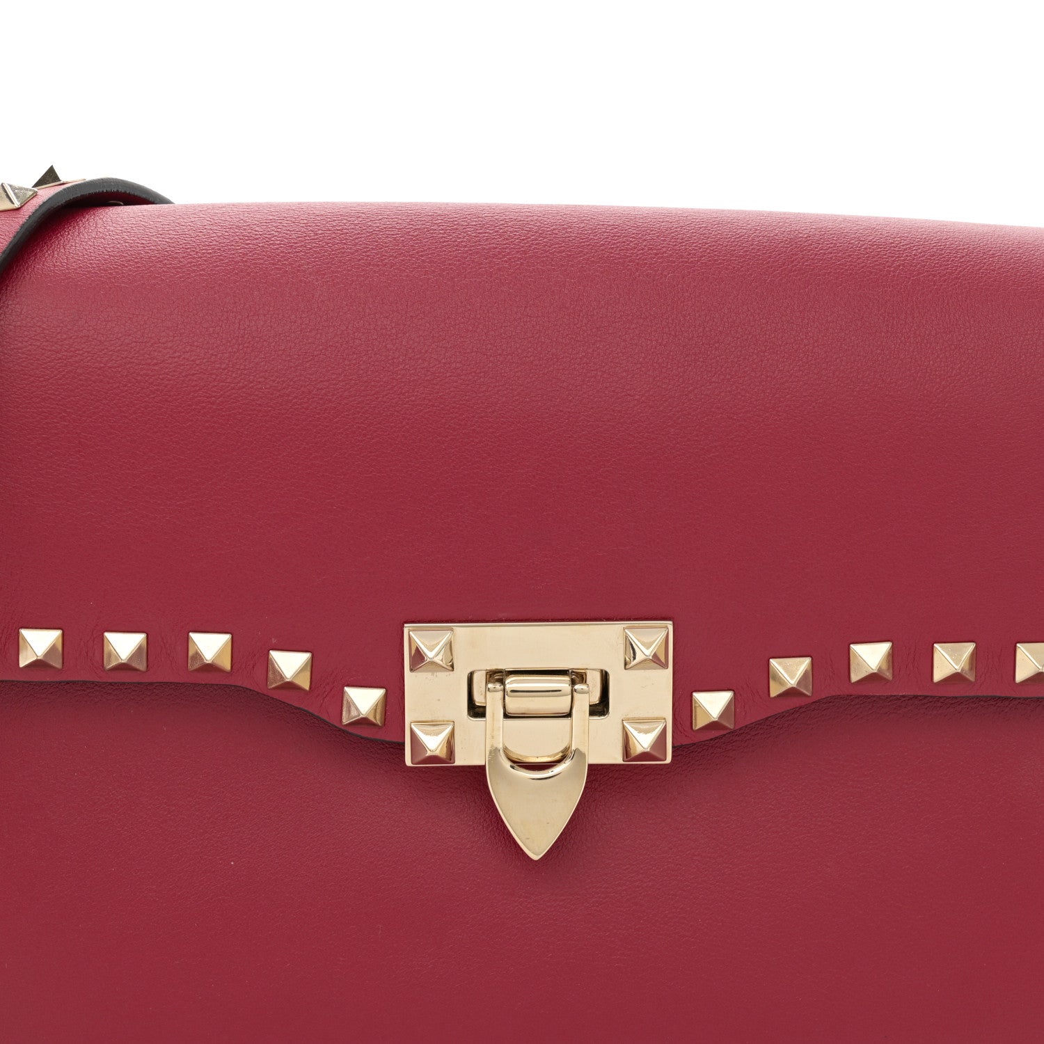 Valentino Garavani Vitello Medium Rockstud Flap Saddle Bag Scarlet 8 of 13