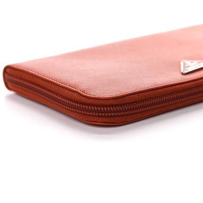 Prada Saffiano Metal Zip Around Wallet Rame 10 of 18