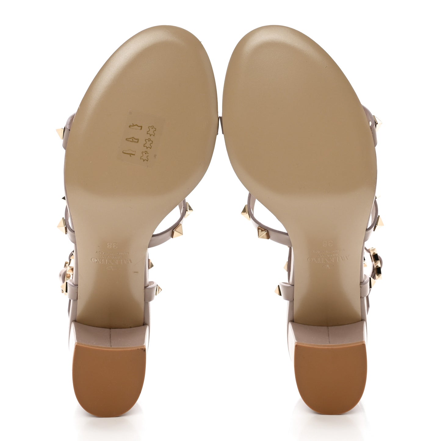 Calfskin Rockstud 60mm City Sandals 38 Poudre
