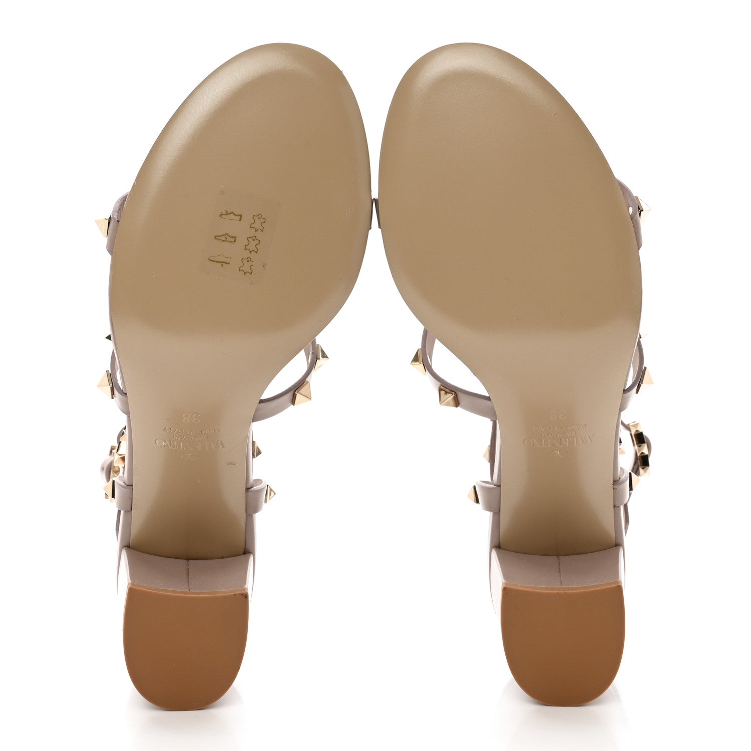 Valentino Garavani Calfskin Rockstud 60mm City Sandals 38 Poudre 5 of 11