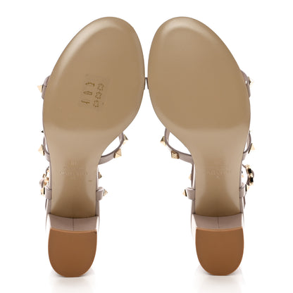 Valentino Garavani Calfskin Rockstud 60mm City Sandals 38 Poudre 5 of 11