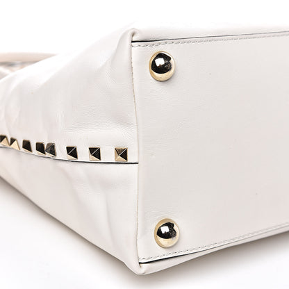 Valentino Garavani Vitello Rockstud Dome Satchel White 8 of 15