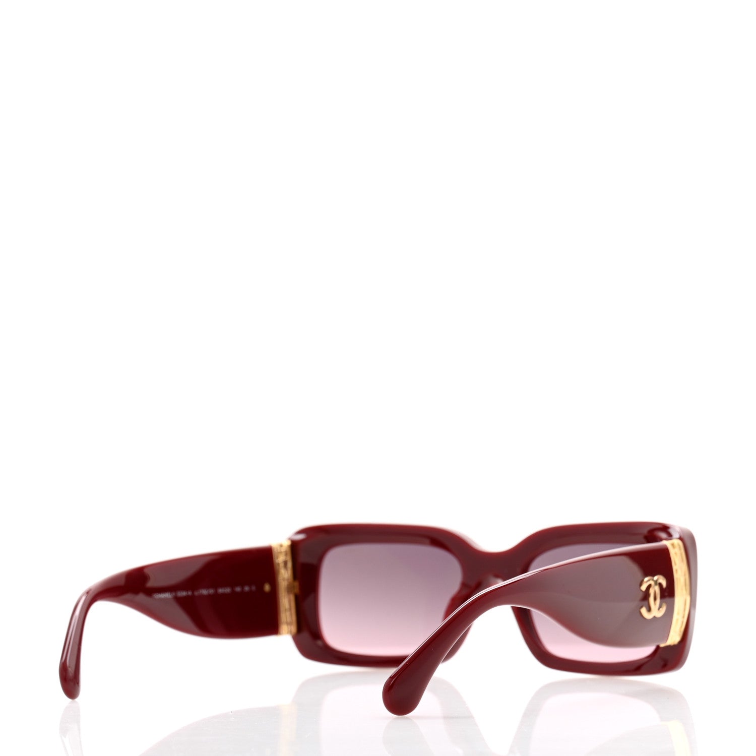 Chanel Acetate Rectangle Sunglasses 5434 Brown Red 4 of 8