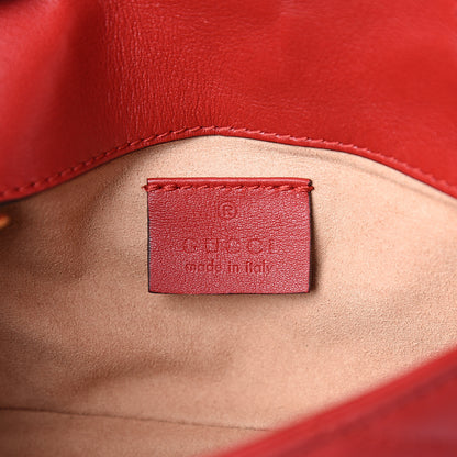 Gucci Calfskin Matelasse Super Mini GG Marmont Shoulder Bag Hibiscus Red 5 of 8