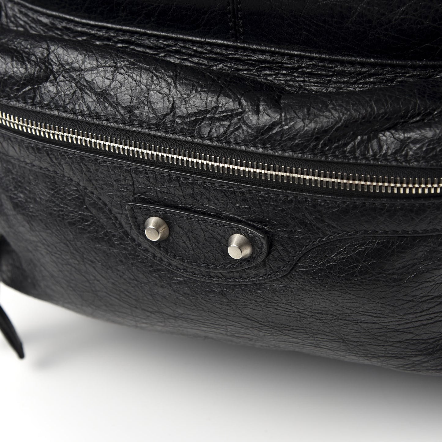 Agneau Classic Silver Hardware Backpack Black