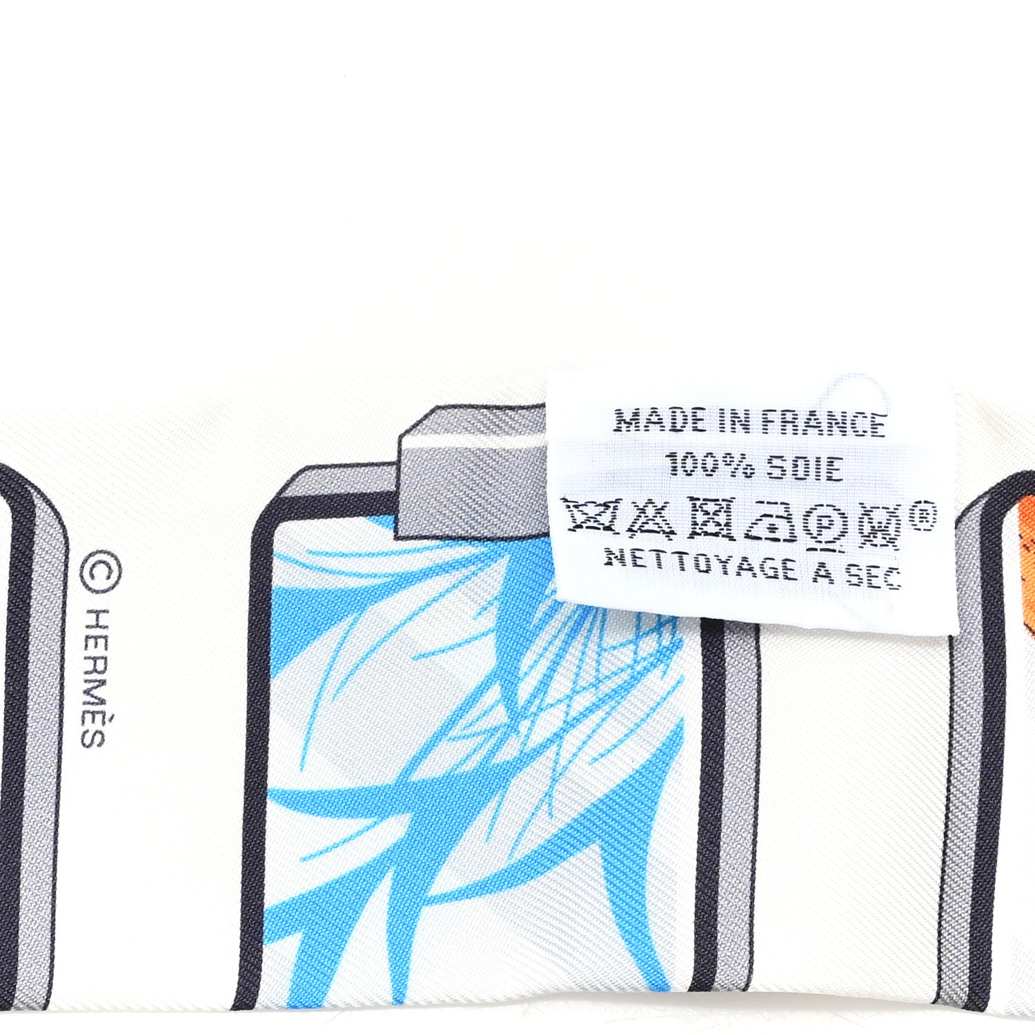 Hermes Silk Story Twilly White Gris Rouge 3 of 3