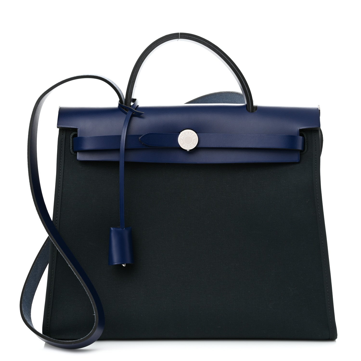 Hermes Vache Hunter Toile Herbag Zip 31 PM Vert Cypress Bleu Saphir 3 of 10