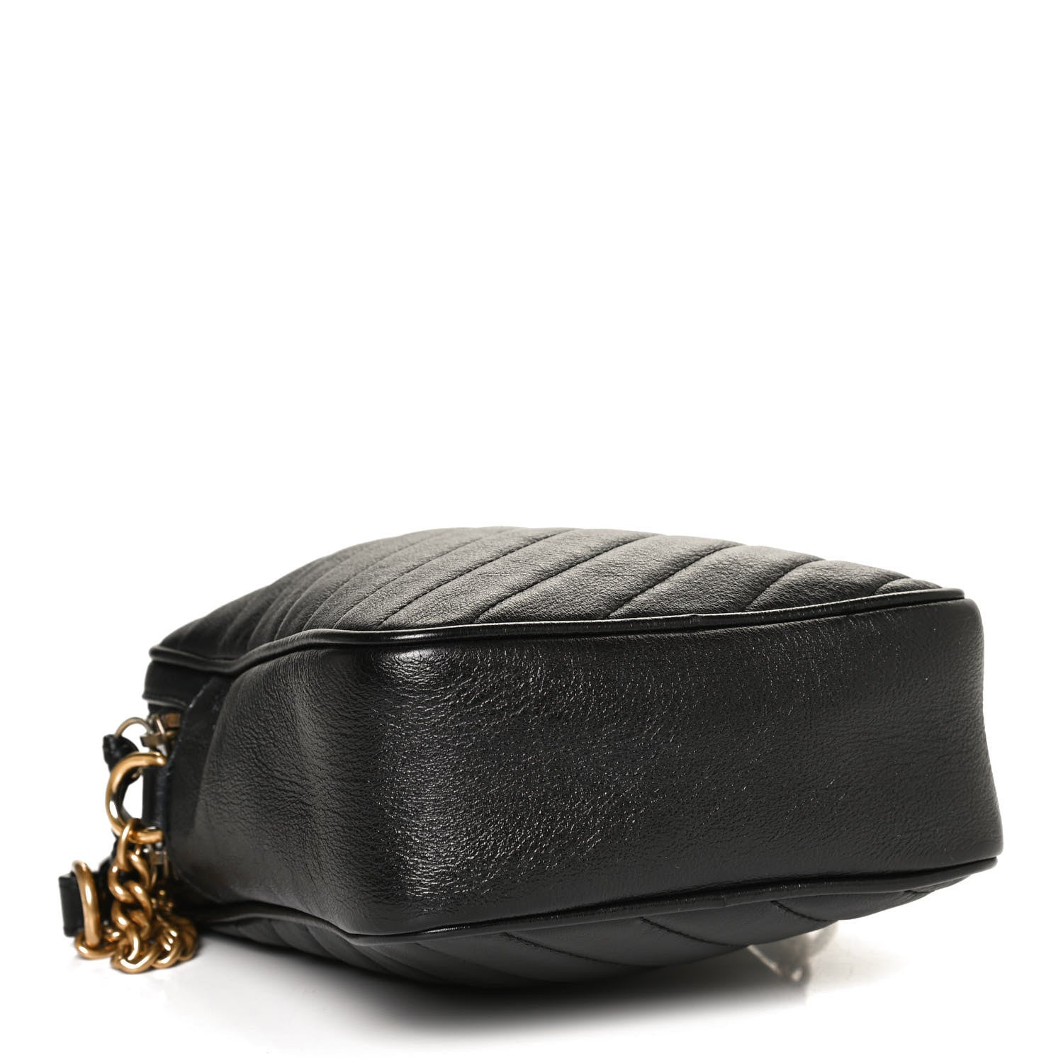 Gucci Azalea Calfskin Matelasse Diagonal Tall GG Marmont Crossbody Bag Black 4 of 12