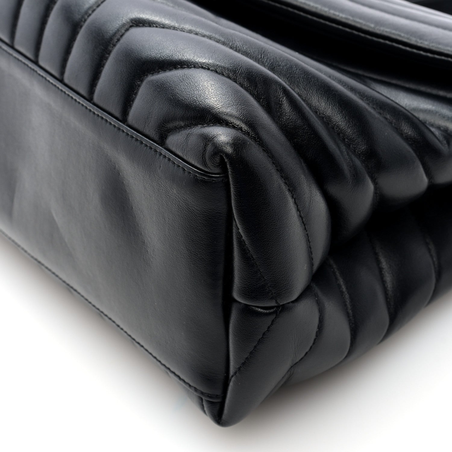Saint Laurent Calfskin Y Quilted Monogram Monochrome Medium Loulou Chain Satchel Black 9 of 9