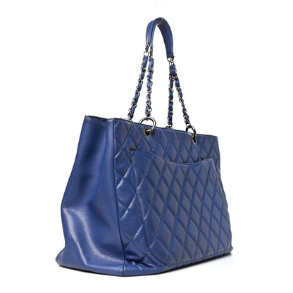 Chanel Caviar Quilted XXL Grand Shopping Tote GST Navy Blue 3 of 13