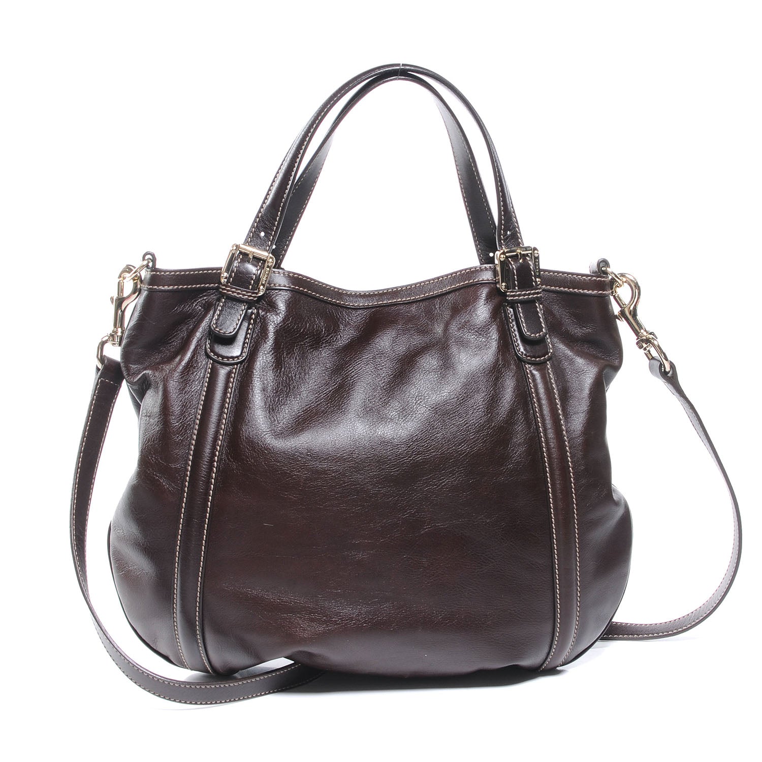 Gucci Leather Medium Britt Bag Dark Brown 3 of 7