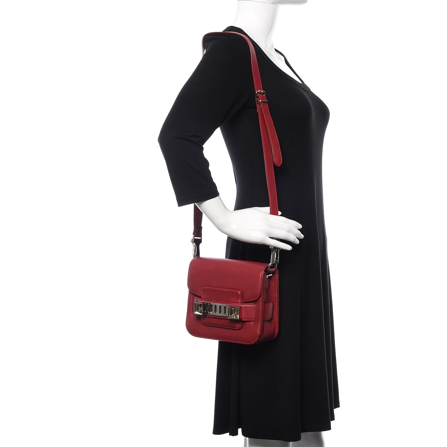 Proenza Schouler Calfskin PS11 Tiny Shoulder Bag Crimson 2 of 12