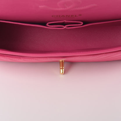 Chanel Lambskin Chevron Quilted Medium Double Flap Pink 6 of 13