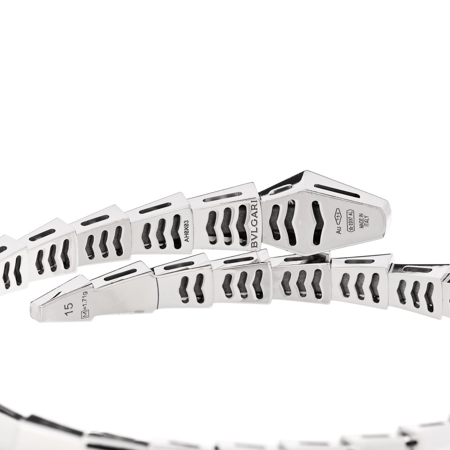 18K White Gold Diamond Serpenti Viper Bracelet 15