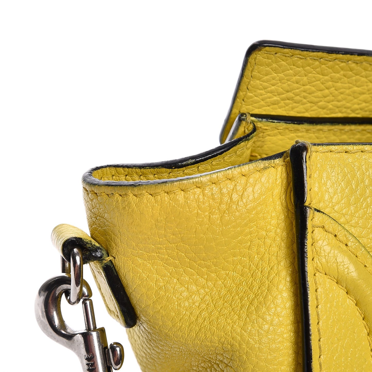 Drummed Calfskin Nano Luggage Citron