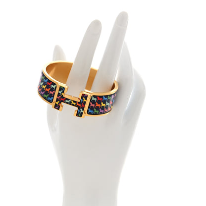 Hermes Enamel Cheval Pixel Narrow Clic Clac H Bracelet PM Indigo Multicolor 2 of 4