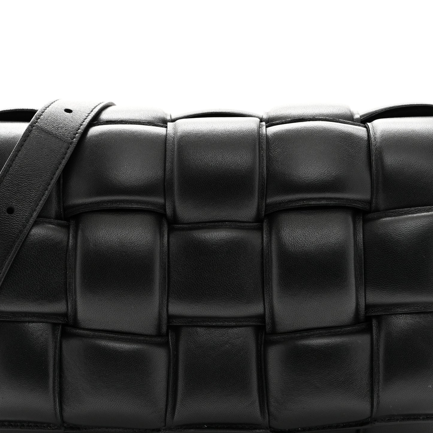Nappa Maxi Intreccio Padded Cassette Crossbody Bag Black
