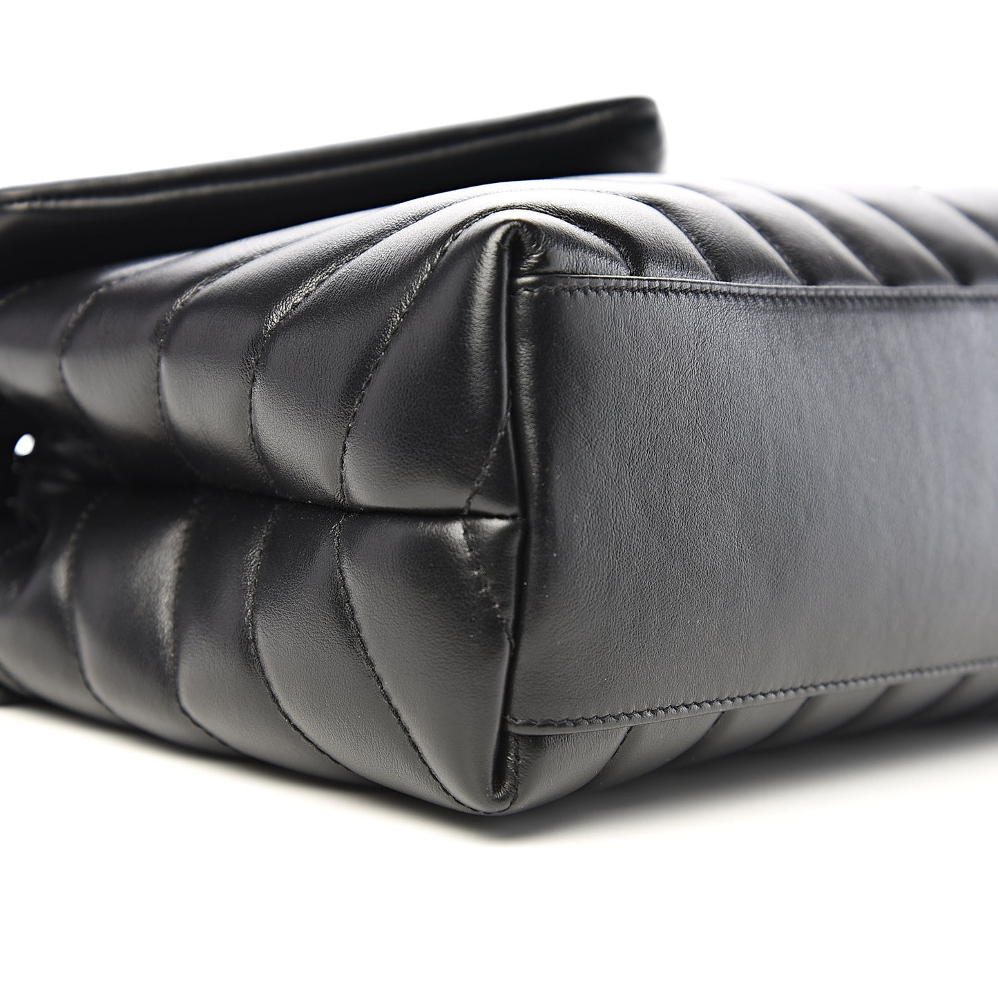 Calfskin Y Quilted Monogram Small Loulou Chain Satchel Black