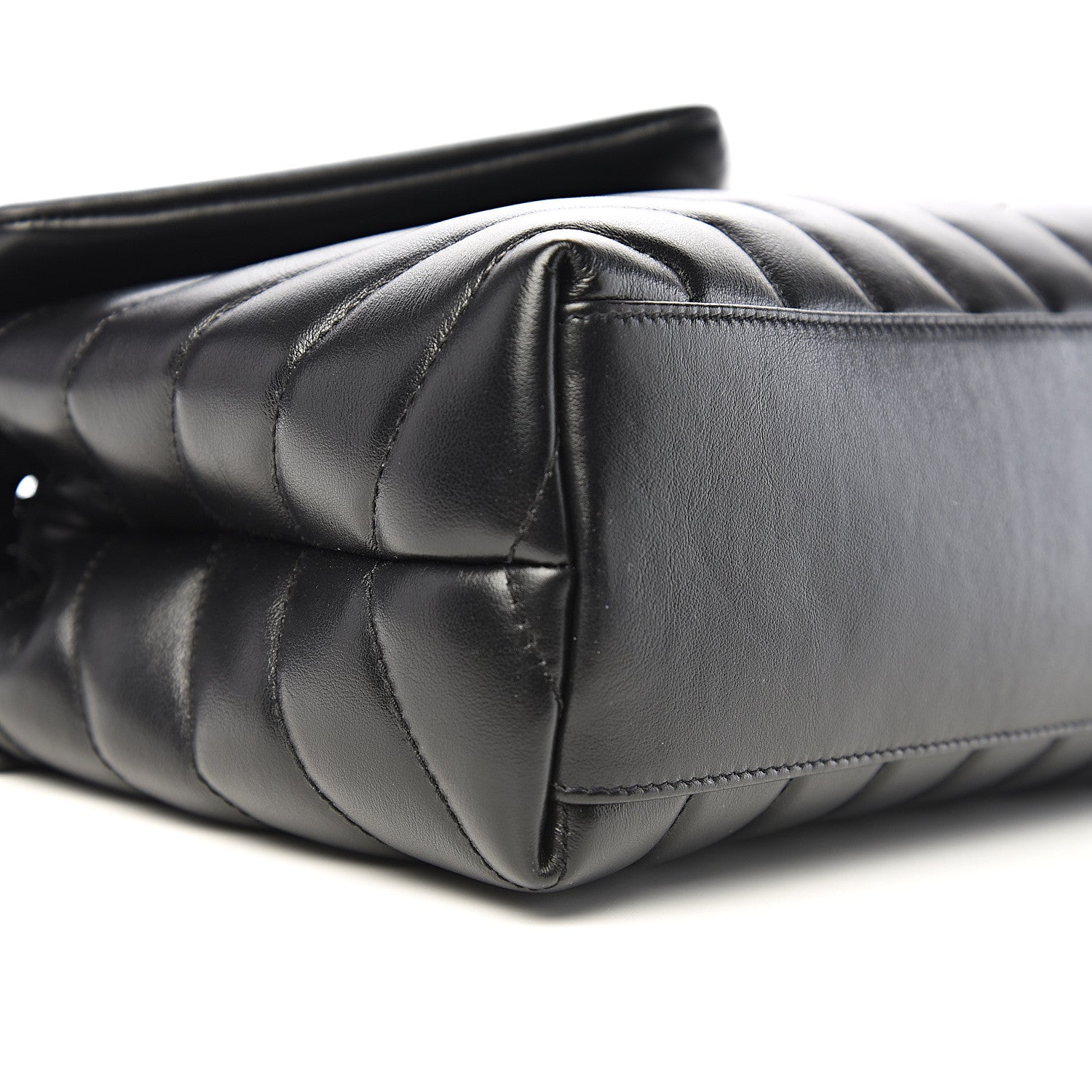 Saint Laurent Calfskin Y Quilted Monogram Small Loulou Chain Satchel Black 7 of 9