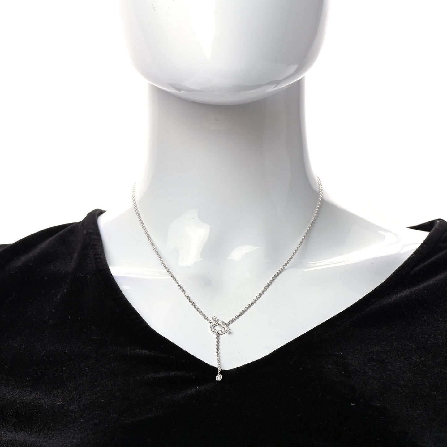 18K White Gold Diamond Finesse Lariat Necklace
