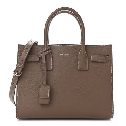 Saint Laurent Grained Calfskin Topstich Baby Sac De Jour Taupe 1 of 9