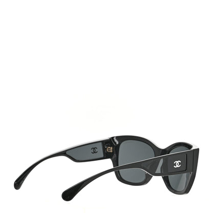 Chanel Acetate Polarized Butterfly Signature CC Sunglasses 5429-A Black 4 of 7