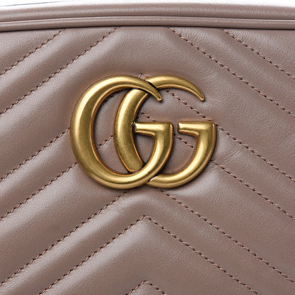 Gucci Calfskin Matelasse Small GG Marmont Chain Shoulder Bag Porcelain Rose 7 of 9