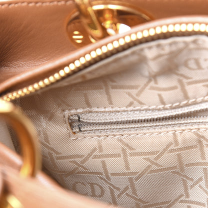 Christian Dior Lambskin Cannage Medium Lady Dior Tan 11 of 11