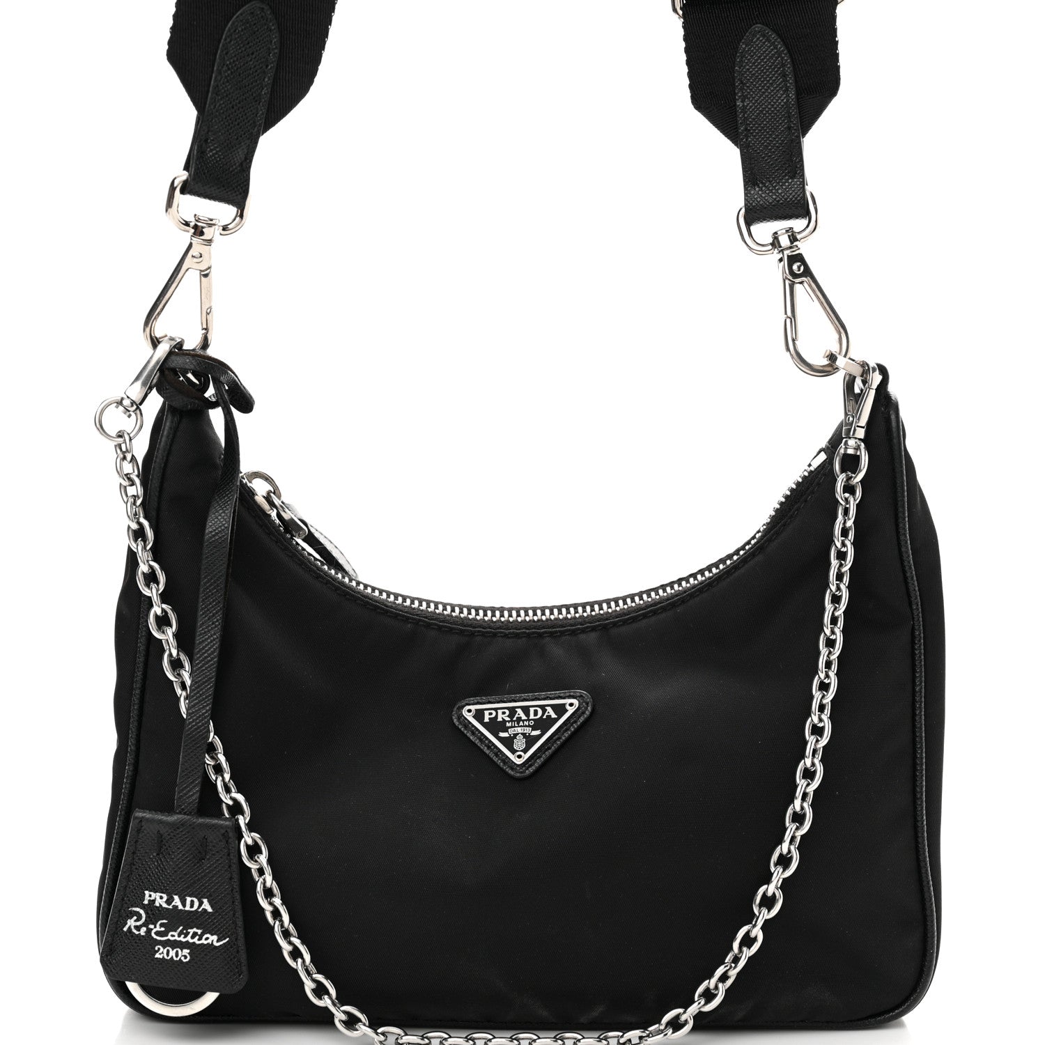 Prada Nylon Re-Edition 2005 Shoulder Bag Black 8 of 13