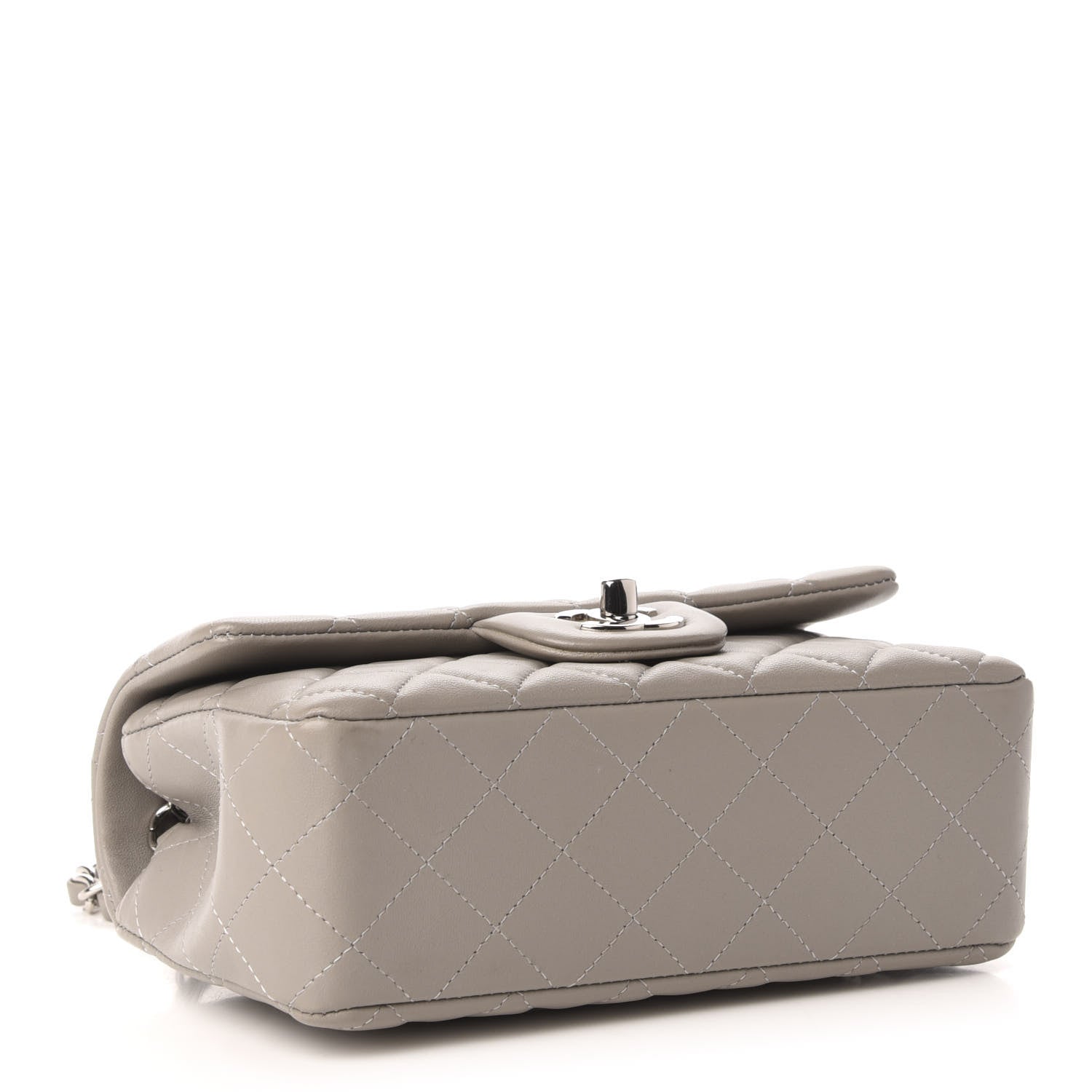 Chanel Lambskin Quilted Mini Rectangular Flap Grey 4 of 11