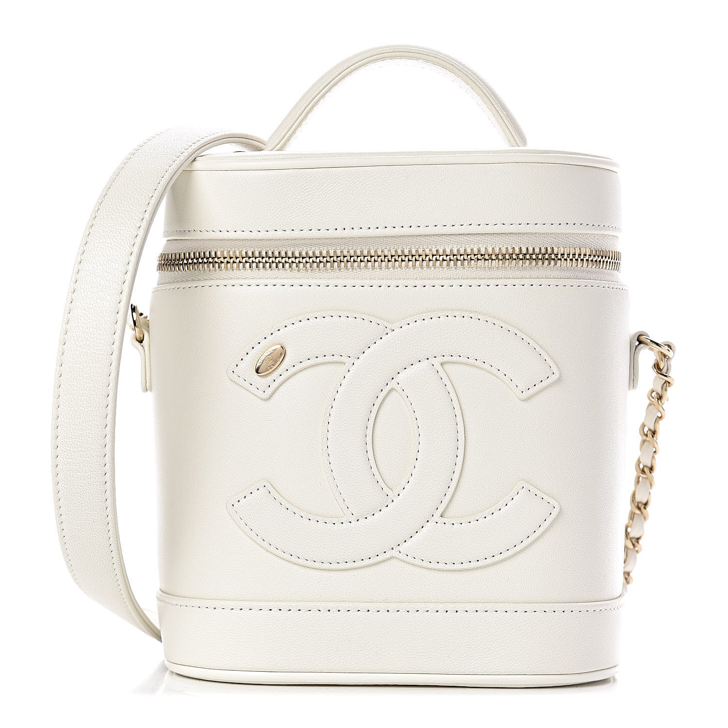 Chanel Lambskin Timeless Vanity Cosmetic Case White 1 of 10