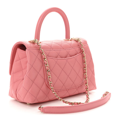 Chanel Caviar Quilted Mini Coco Handle Flap Pink 3 of 11