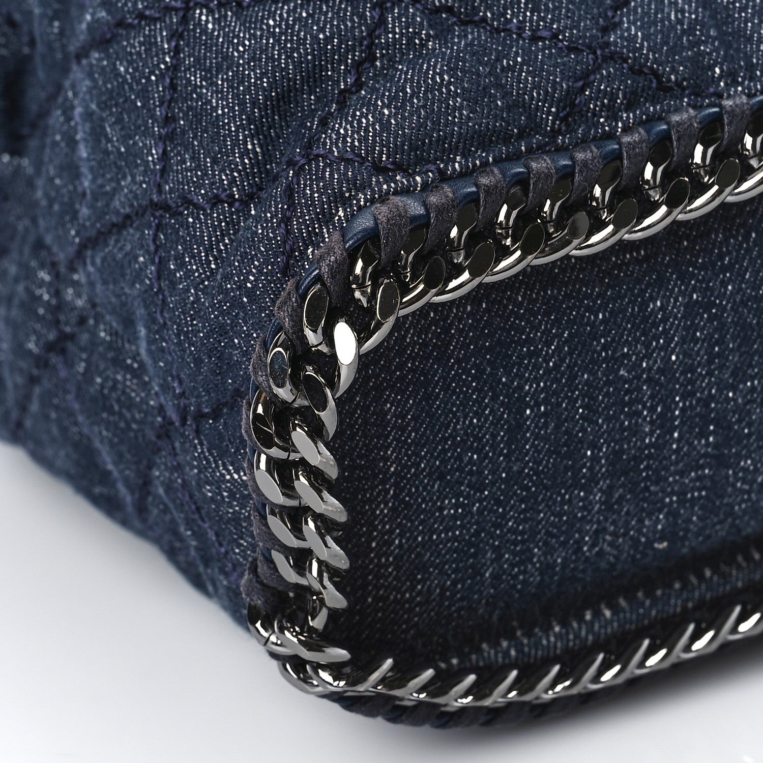 Stella McCartney Denim Quilted Falabella Backpack Blue 7 of 9