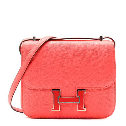 Hermes Epsom Enamel Constance 18 Rose Texas Rouge De Coeur 1 of 9