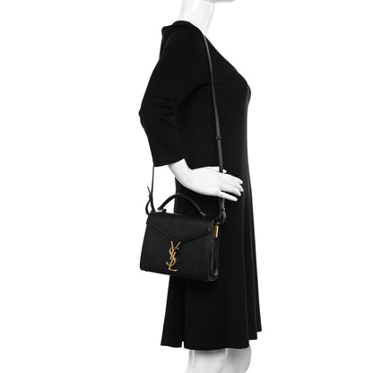 Saint Laurent Grain de Poudre Mini Classic Monogram Cassandra Top Handle Black 2 of 9