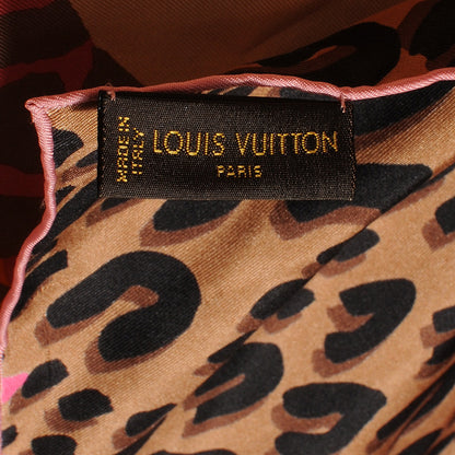 Louis Vuitton Silk Leopard Giraffe Square Scarf 8 of 8