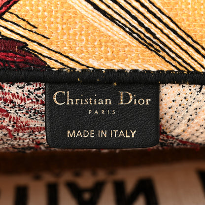 Christian Dior Canvas Embroidered Phoenix Medium Book Tote Red Multicolor 6 of 10