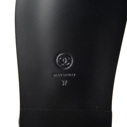 Chanel Lambskin Velcro Dad Sandals 37 Black 6 of 9