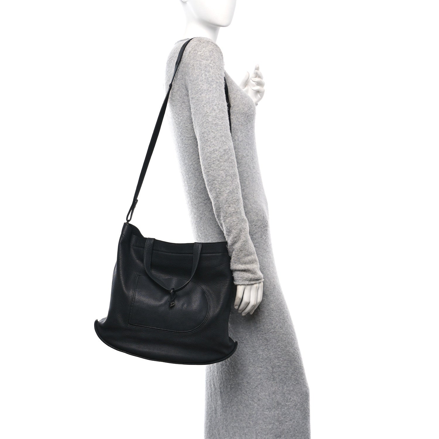 Delvaux Grained Calfskin Le Pin Tote Black 2 of 14
