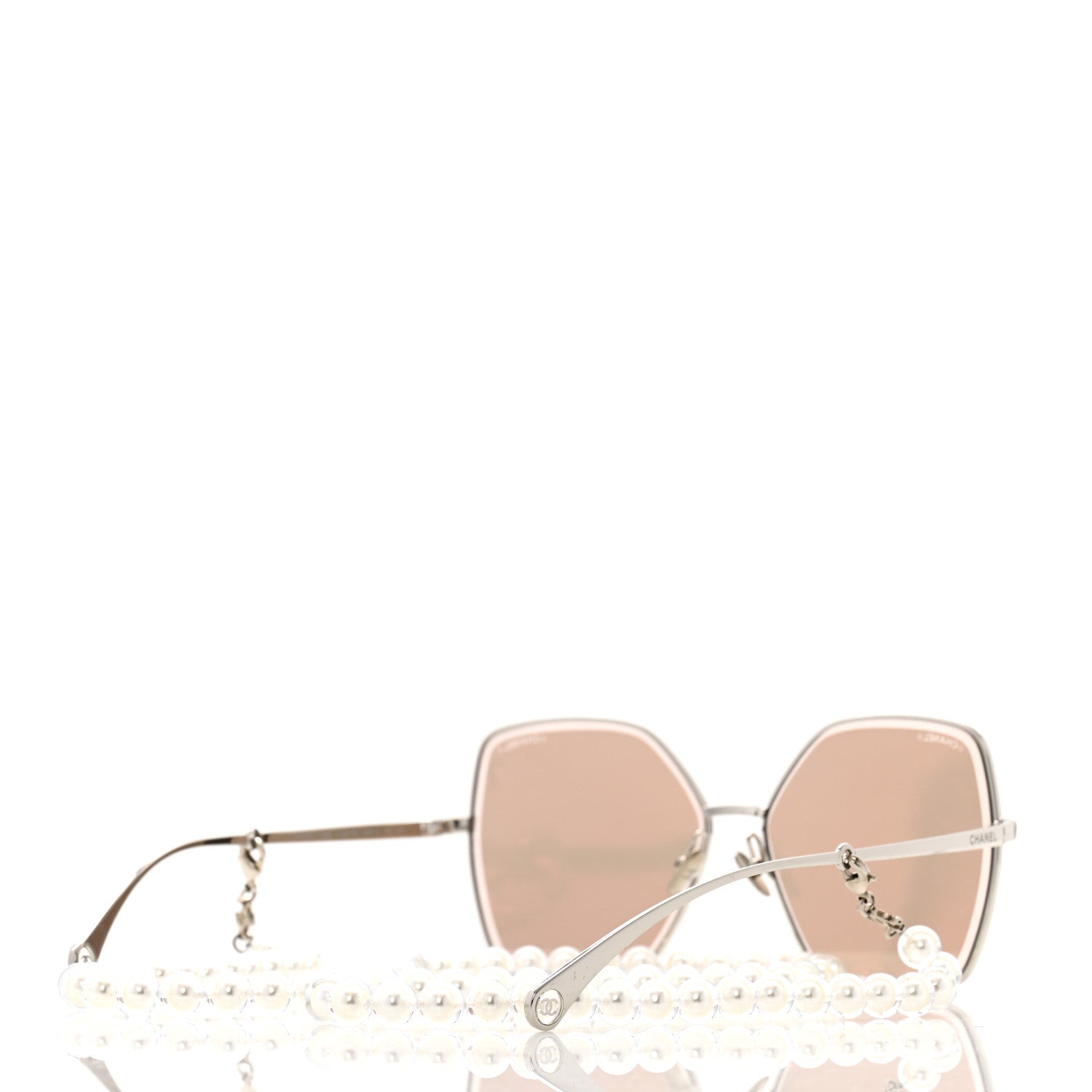 Chanel Butterfly Removable Pearl Chain Sunglasses 4262 Silver 4 of 8