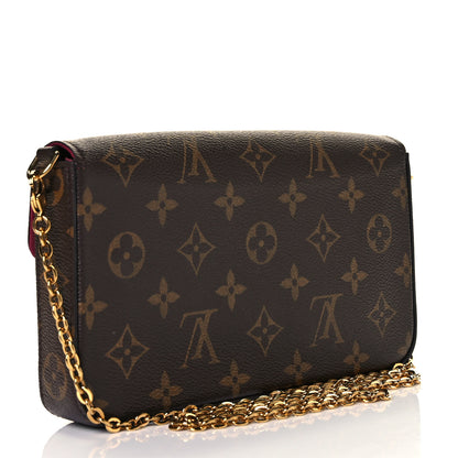 Louis Vuitton Monogram Pochette Felicie Chain Wallet Fuchsia 3 of 9