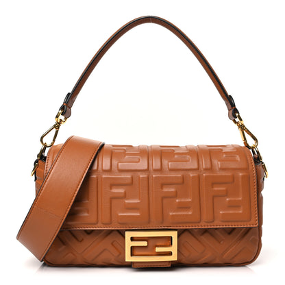 Fendi Nappa FF 1974 Embossed Baguette Coloniale 1 of 11