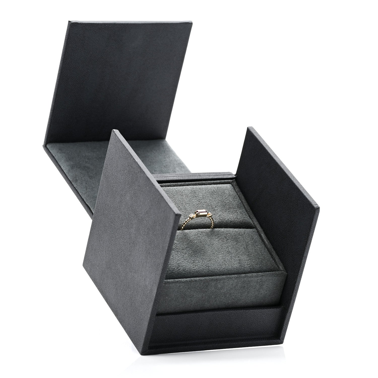 David Yurman 18K Yellow Gold Diamond Pink Tourmaline Novella Ring 50 5.5 5 of 5