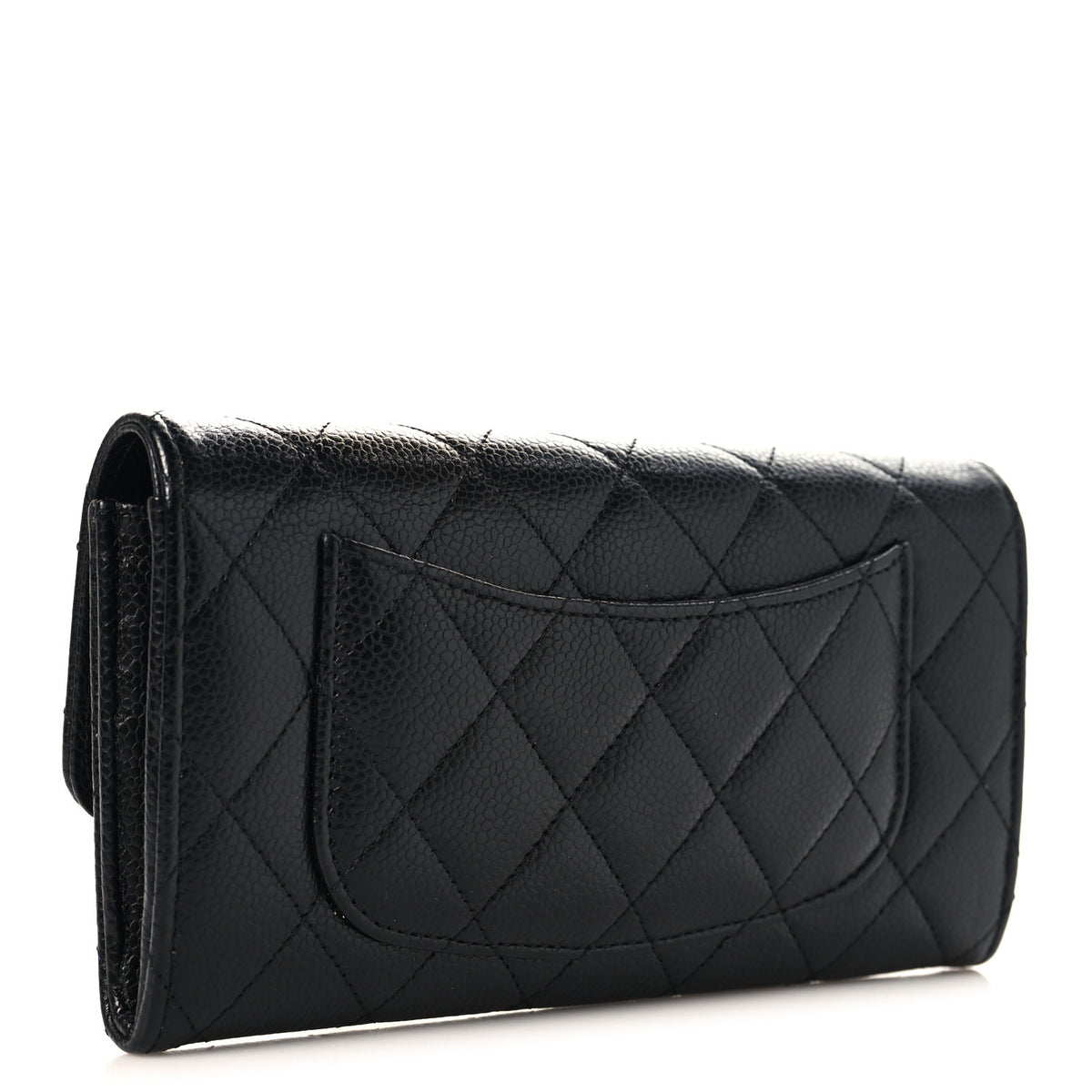 Chanel Caviar Quilted Large Gusset Flap Wallet Black 3 of 9