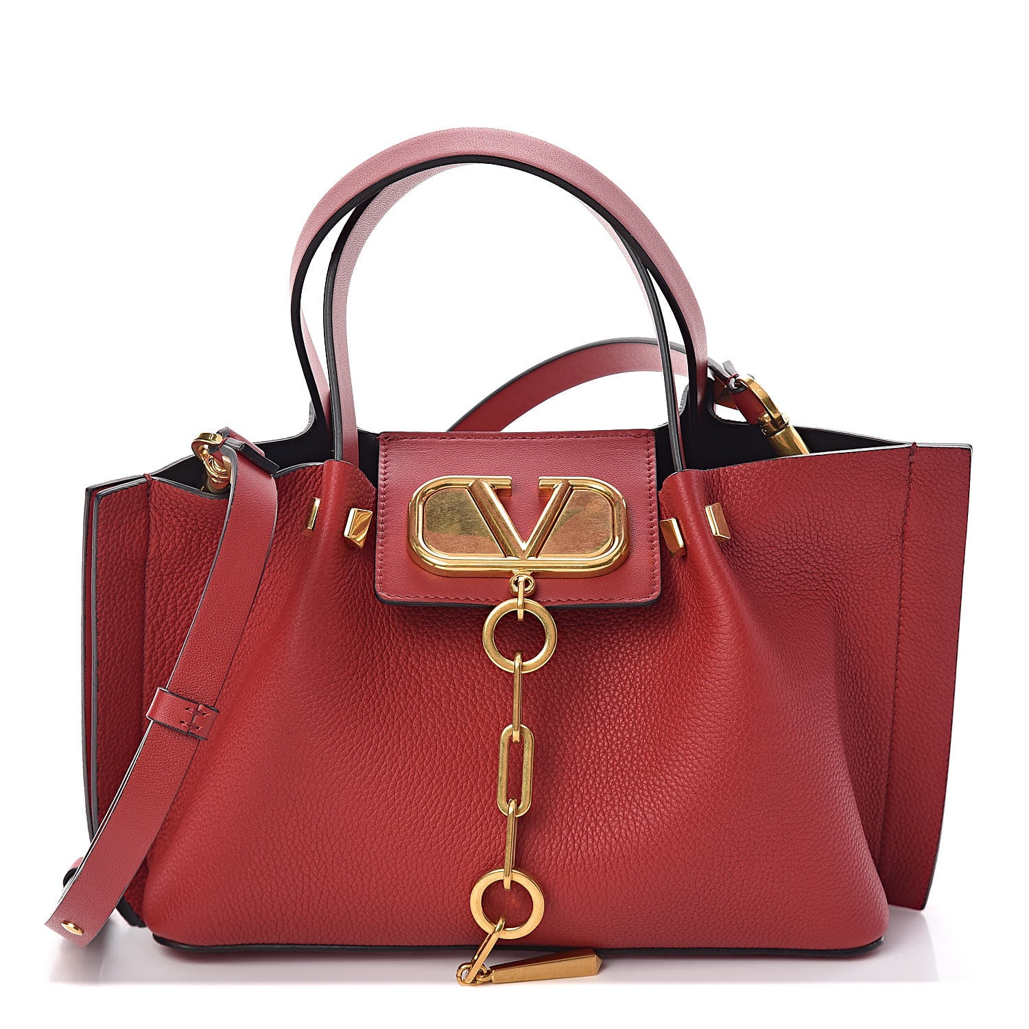 Valentino Garavani Grainy Calfskin Small VLogo Escape Shopper Rosso Valentino 1 of 8