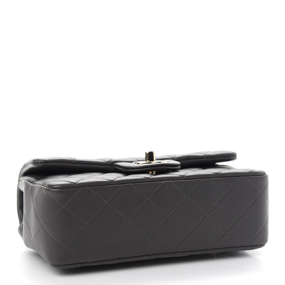Chanel Lambskin Quilted Mini Rectangular Flap Dark Grey 3 of 9