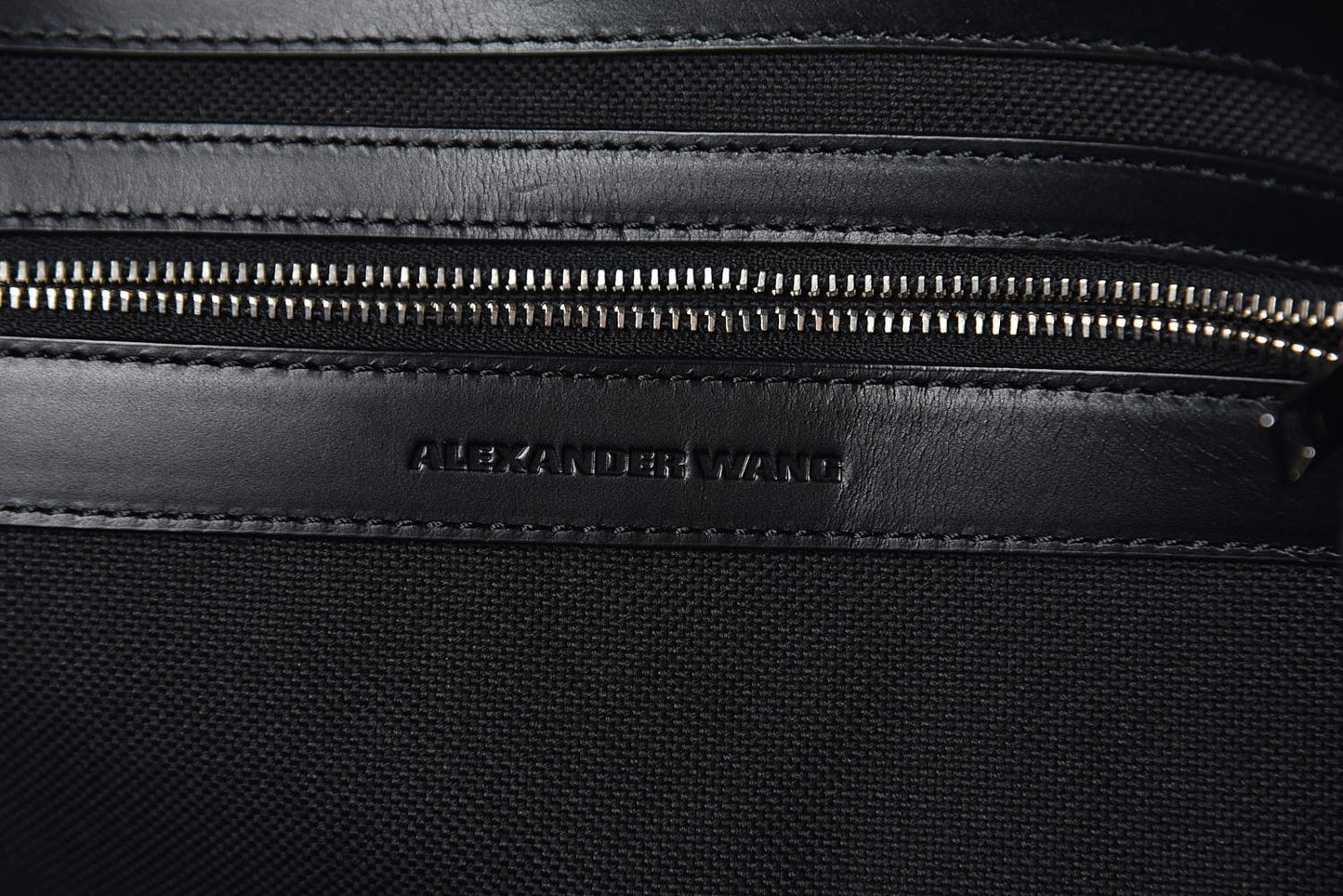 Canvas Calfskin Paneled Tote Grey Black